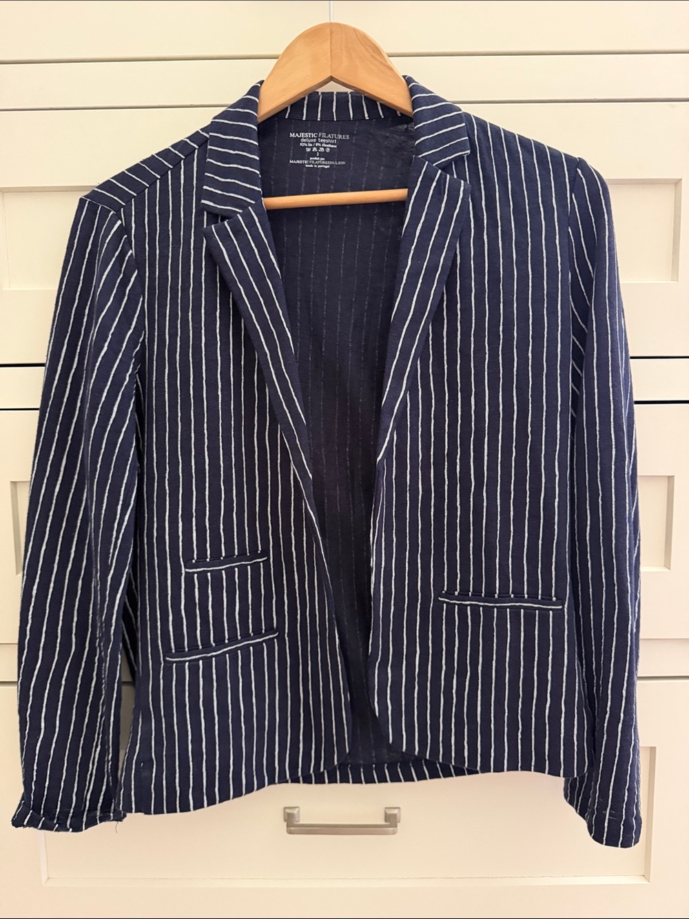 Majestic Filatures Women's Navy Striped Blazer